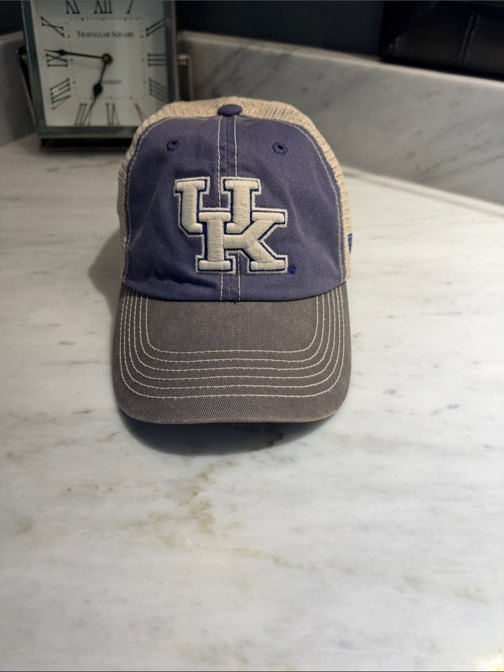 Top of the World Blue and Tan UK Mesh Trucker Hat